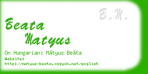 beata matyus business card