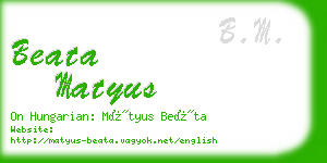 beata matyus business card